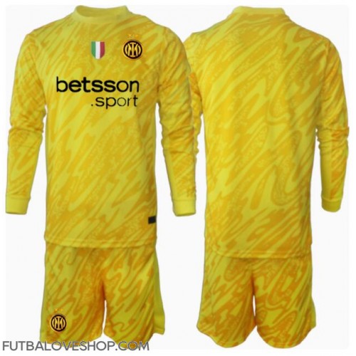 Dres Inter Milan Brankarsky Preč pre deti 2024-25 Dlhy Rukáv (+ trenírky)